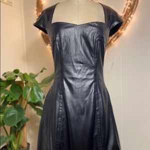 Byron Lars Pleather Fit and Flare Dress